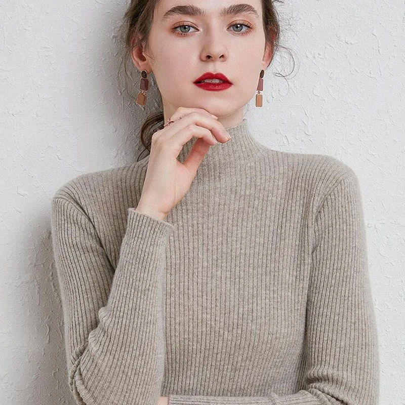 Knitted Jumper Autumn Winter Tops Turtleneck Pullover Casual Sweaters Women Shirt Long Sleeve Short Slim Sweater Girls Korea | Женская