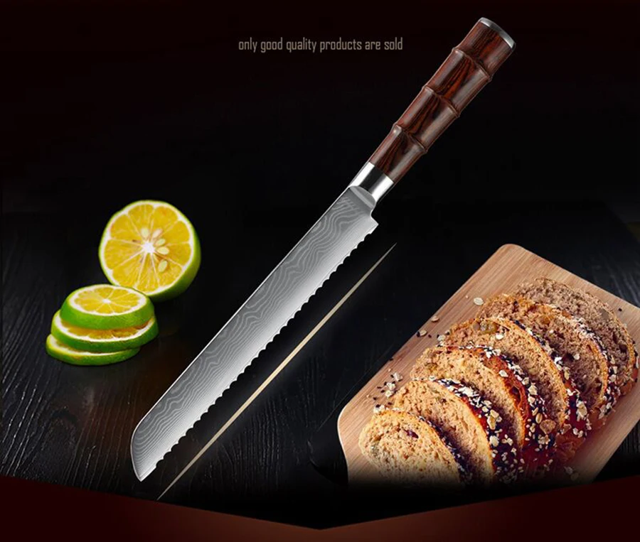 A5 brown handle Ручка сандалового дерева+ 67 слоев vg10 японский кухонный нож из дамасской стали, дамасский нож, нож для шеф-повара сантоку, быстрая мясорубка - Цвет: A5 brown handle
