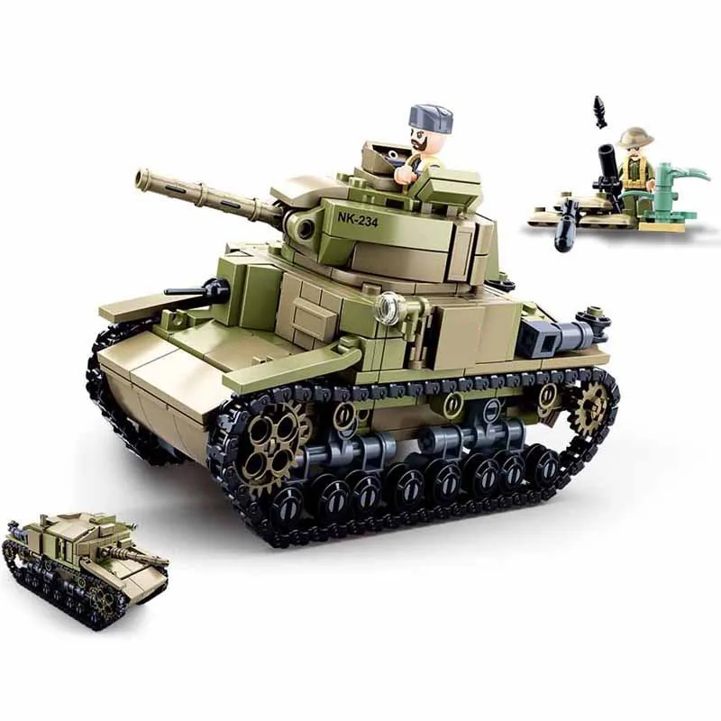 Сливовый Мировая война 2 WW2 солдат главные боевые танки бронированный автомобиль военный спецназ армия строительные блоки Фигурки игрушки подарок на день рождения - Цвет: Сливовый