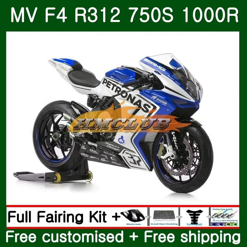 

Body For MV Agusta F4 R312 750S 1000 R 750 1000CC 2005 2006 Kit 35CL.79 1000R 312 1078 1+1 MA MV F4 05 06 Blue White Fairing