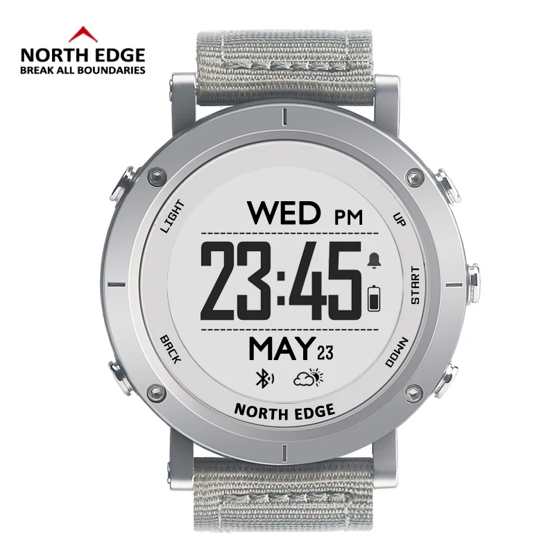 RANGE NEW silver North Edge gps Триатлон спортивные умные цифровые часы Дайвинг платные Рыбалка компас часы с термометром Relogio Inteligente - Цвет: RANGE NEW silver