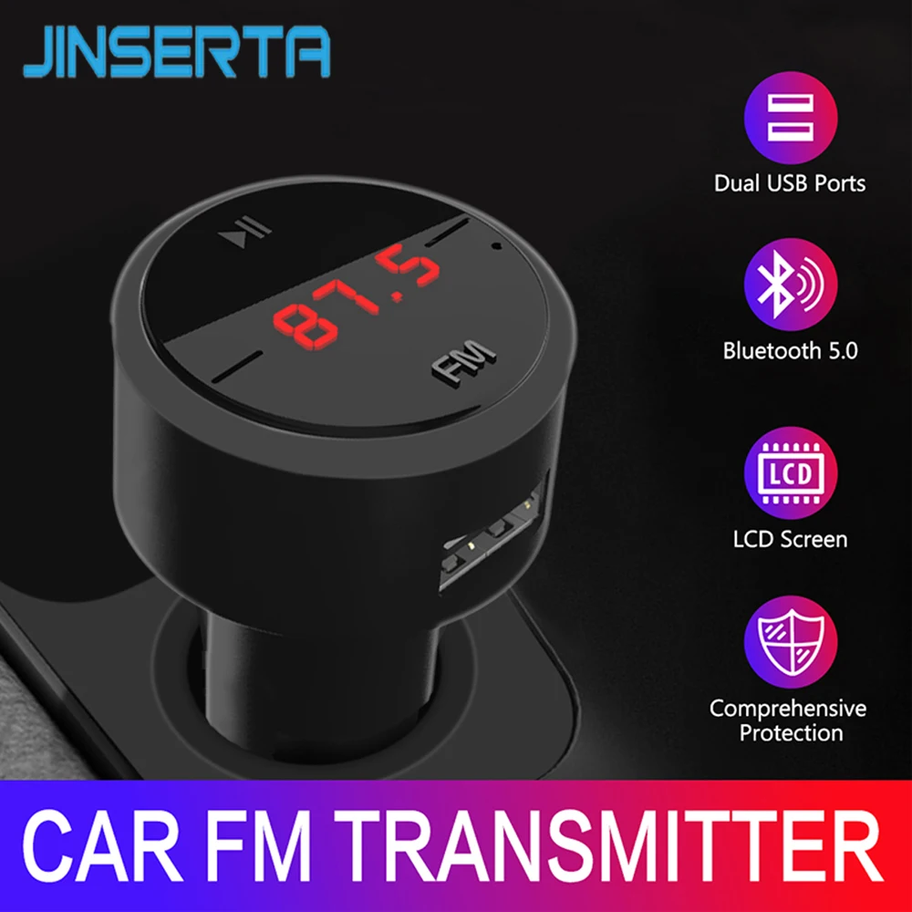 Автомобильный MP3 плеер JINSERTA Bluetooth FM трансмиттер беспроводной модулятор