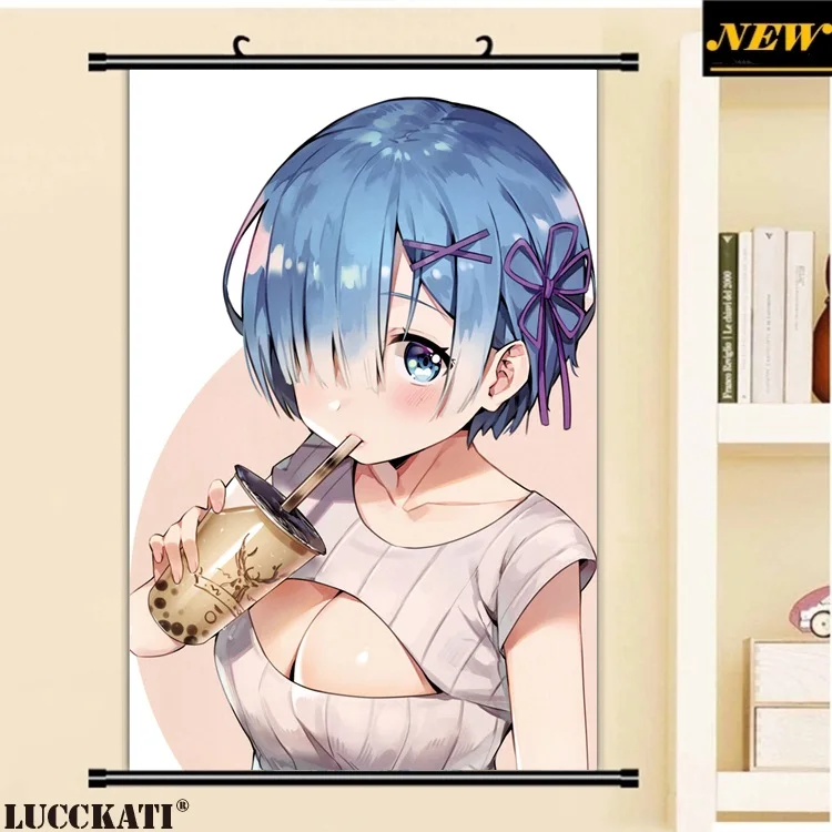 40X60 см Re Zero Re: Zero Hajimeru Isekai Seikatsu Rezero Rem Сексуальная лоли камушки Мультфильм Аниме прокрутки холст живопись плакат - Цвет: K