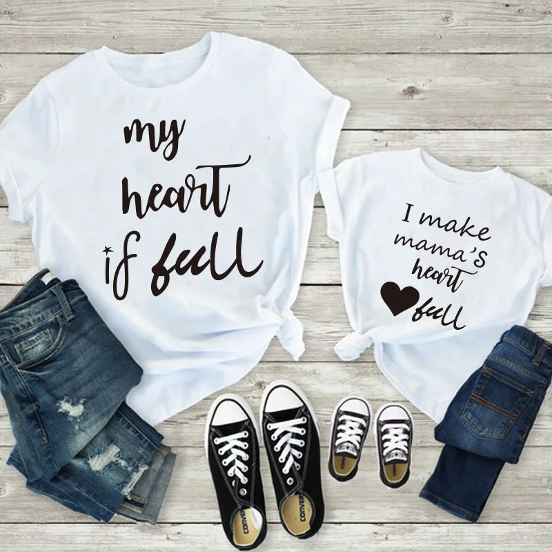 Mother And Daughter Matching Print T Shirt | 2 colors - Black & White