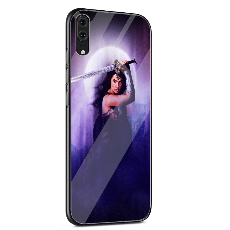 G7 Стеклянный Чехол для мобильного телефона huawei P30 P20 P10 Honor 10 8X Y6 Y9 mate 20 Lite Pro P Smart Cover Wonder Woman - Цвет: G7