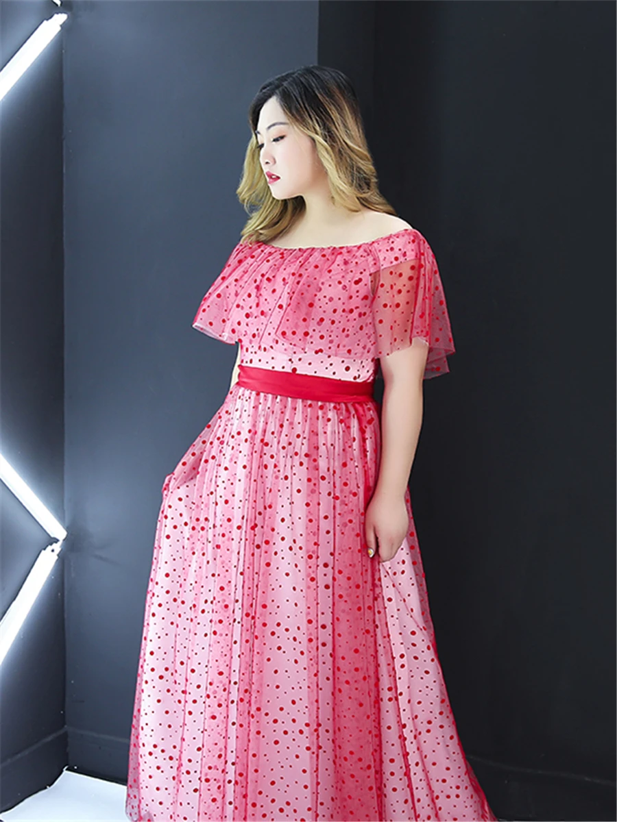 Милое вечернее платье, вырез лодочкой, короткий рукав, Robe De Soiree T249 размера плюс, женские вечерние платья, длина до пола, вечерние платья для выпускного вечера