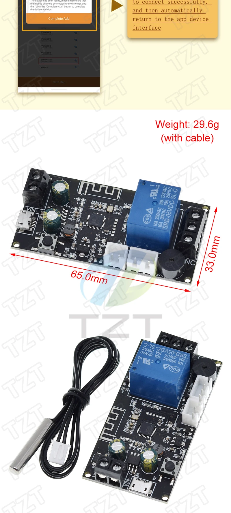 XY-WFT1 Ferngesteuerter WLAN-Thermostat Hochpräzises Temperaturregler-Modul Kühlung und Heizung APP-Temperaturerfassung – Detail 9