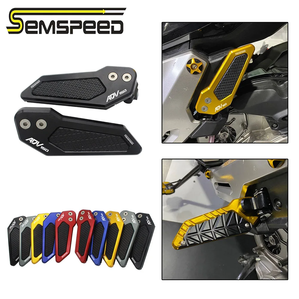 

SEMSPEED For Honda ADV150 adv 150 2019 2020 Motorcycle Footrest Scooter Rear Passenger Foot Rests Pegs Pedals Plate CNC ADV150