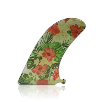 Pinna da surf in tessuto Yepsurf-Flower per surf, pinna da longboard, fibra di vetro, pinna singola, pagaia stand up, colore, 9,5 pollici, 10 pollici