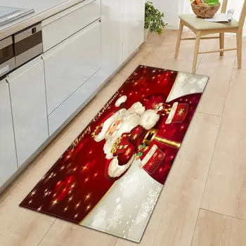 

Christmas Style Mat Kitchen Rug Sets Non-Slip Christmas Tree Winter Decorative Rubber Backing Carpets Floor Doormat