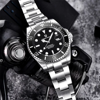 Alternative view of Automatic Watch Luxury Sapphire Glass Mechanical Wristwatch Sports Stainless Steel Waterproof Men Watch