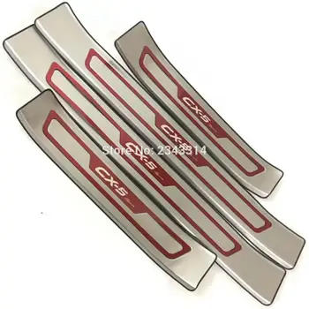 

For 2018 2019 Mazda CX-5 CX 5 CX5 Stainless Scuff Plate Door Sill Kick Guard Pedal Protector Trim Sticker Car Styling Accessory