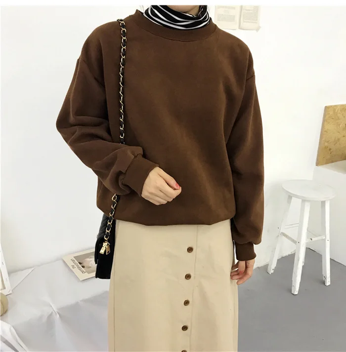 Sudaderas mujer,, Harajuku, одноцветная толстовка, женская, с длинным рукавом, с капюшоном, свободная, женские толстовки, свитшоты, повседневный спортивный костюм