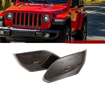 

2 Pcs Front Fender Lamps LED Side Maker Lights for Jeep Wrangler JL 2018-2019