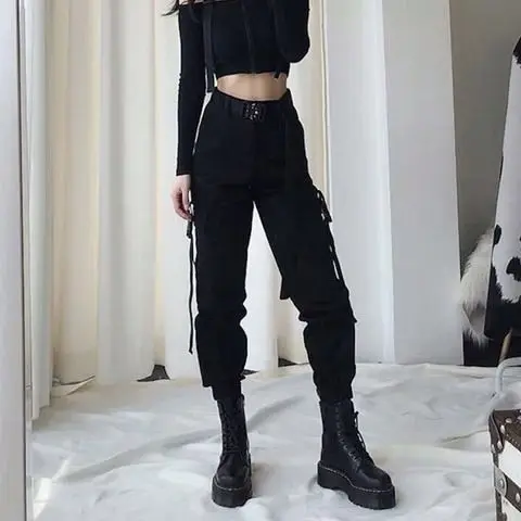 

Women pants 2019 spring summer fashion female solid high waist loose harem pant pencil trousers casual cargo pants streetwear