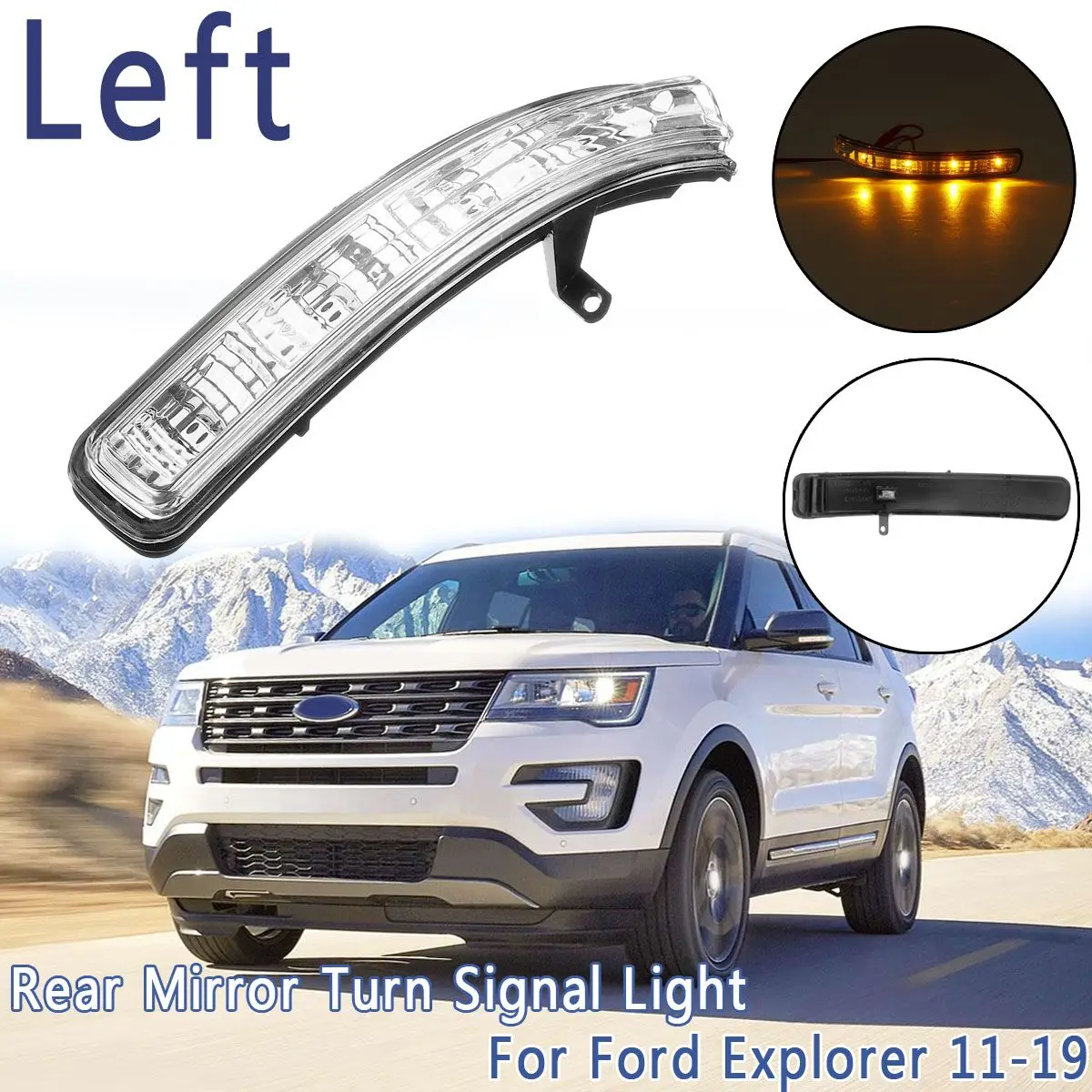 1 шт./2 шт. влево/правый боковое зеркало заднего вида поворотный сигнальный проблесковый огонь лампа для Ford Explorer 2011 2012 2013 - Испускаемый цвет: Left side