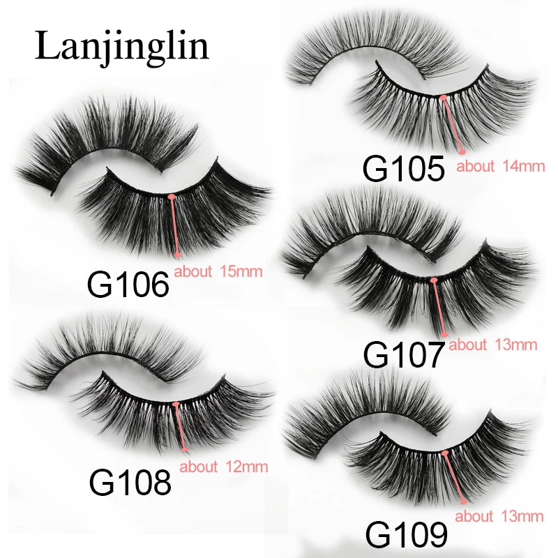 Eyelash Extensions LANJINGLIN 3/4 pairs mink false 3d fake natural long cruelty free lash