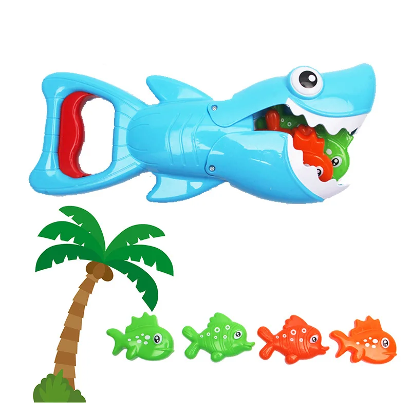 

Summer Casual Shark Eat Small Fish Educational Fishing Bath Shark Clip Le Bathroom Play with Water Shark Toy