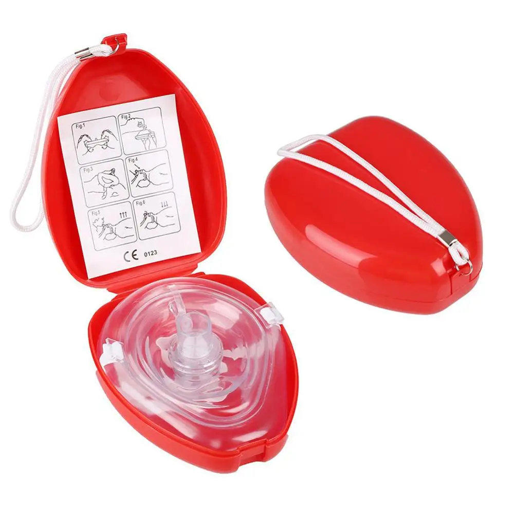 Промо-акция! Профессиональные маски первой помощи дыхательная маска для СЛР реаниматор односторонний клапан здоровья инструменты - Цвет: Красный