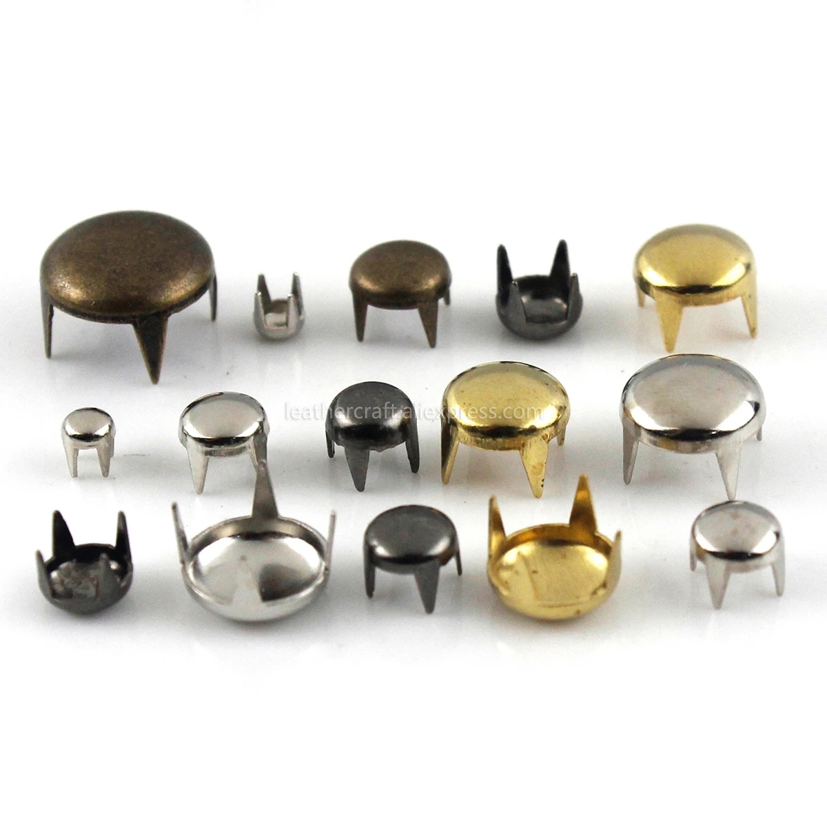 

100sets Metal Round Cap Claw Rivets Studs Leather Craft Bag Belt Garment Shoes Collar Decor Accessories 13 Sizes