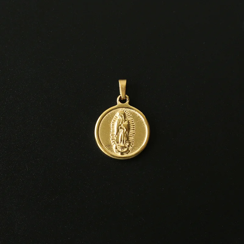Amaiyllis 18K Gold Portrait Coin Cross Peach Heart Angel Charms Vintage Pendant Accessories For Women Diy 18k Necklaces