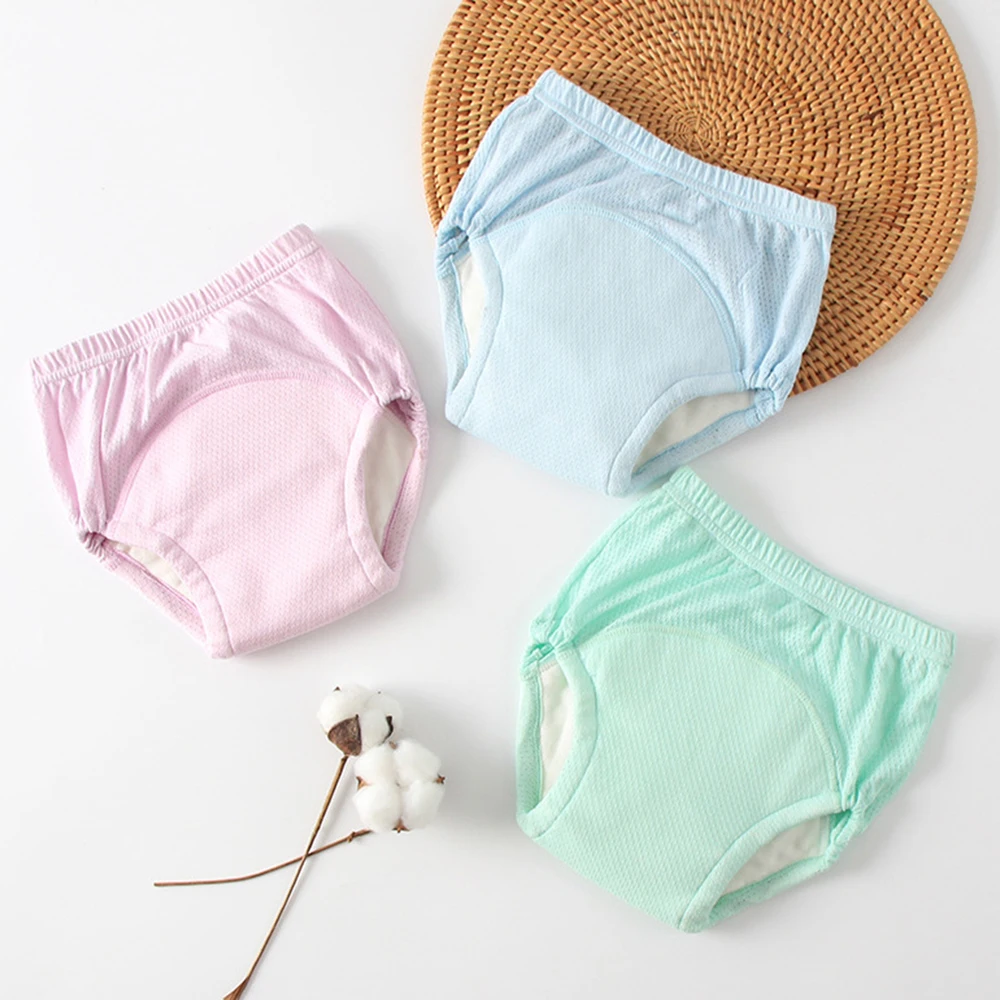 

Baby Toilet Training Pants 3 Liners Cotton Potty Underwear Nappies for Toddler Boys Girls Kids Reusable Diapers Summer Pants