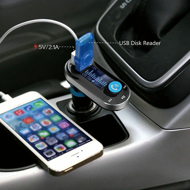Bluetooth автомобильный fm-передатчик беспроводной MP3-плеер радио плеер 2-USB плеер