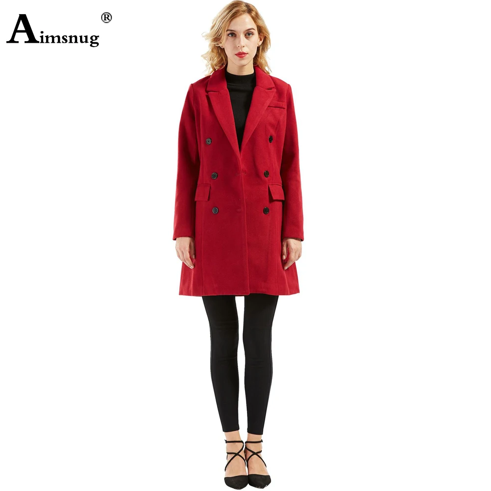 

Solid Women's Coats Autumn Long Jackets 2020 European and American style lapel retro Manteau Femme Wool Blends Winter Outerwear