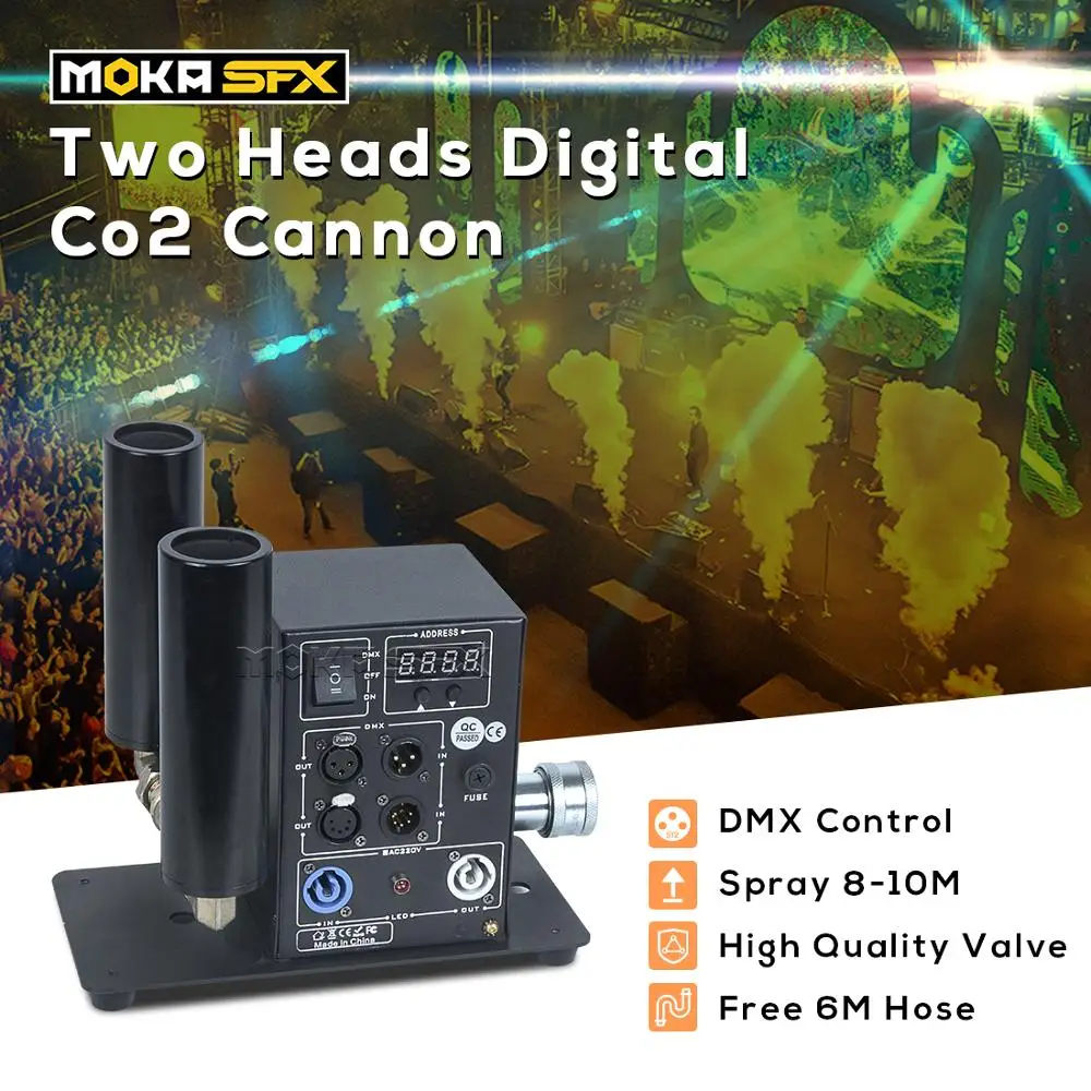 Co2 Jet Machine DMX512 Control Double Nozzle Digital Co2 Jet Cannon Co2 cyro Strong Smoke Effect for Stage Party Show