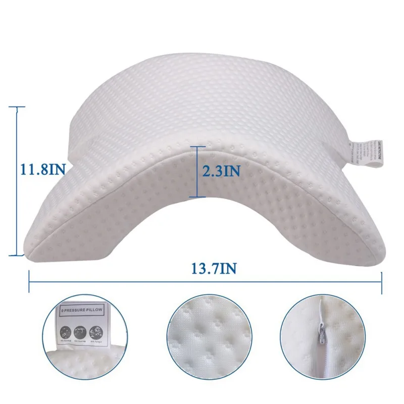 Белый Изогнутая медленный отскок Memory Foam подушка против давления, защита рук и шеи, офисные подушки для пары - Цвет: Белый