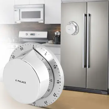 

1 Pc Stainless Steel Kitchen Timer with Magnetic Base Manual Mechanical Cooking Timer Countdown Cooking Tools Kitchen Gadgets