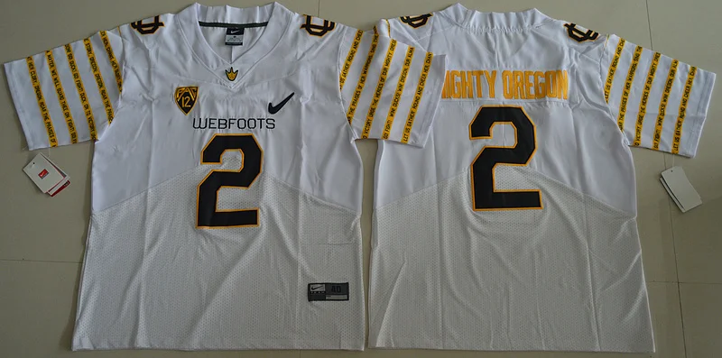 Цвет: желтый Stitiched, Oregon Ducks,#21,#2,#1 Weebfoot 100th Rose Bowl Game Elite Jersey - Цвет: Цвет: желтый