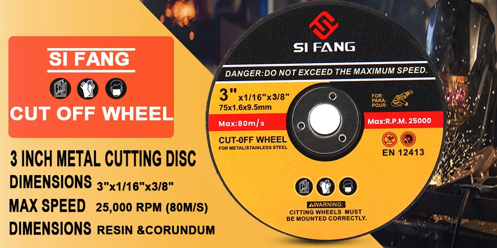 3in Mild & Stainless Steel. 75 mm 3" 25 or 100 Metal Cutting Slitting Discs 