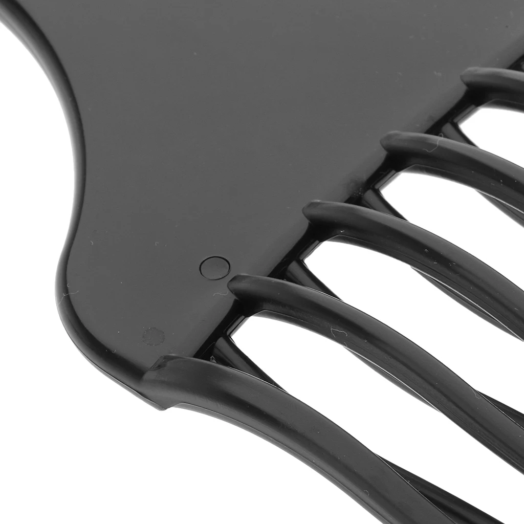 High Low Gear Professional Plastic Afro Curly Hair Pick Comb Detangle Wig Braid Styling Lift Hairbrush Black Friction Free