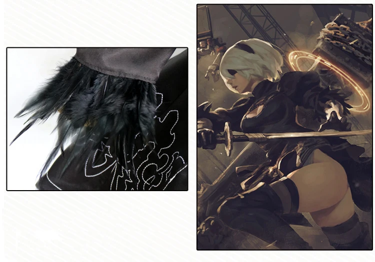 Nier Automata Йорга 2B Аниме Косплей Костюм женский Маскировка униформа набор девушки Необычные Вечерние черные Лолита кружева сексуальное платье