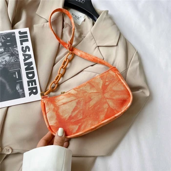 

2020 Fashion Trend Women Retro Shoulder Bag Stylish Tie Dye Print Clutch Purse Lightweight Handbag Zipper Closure Casual Tote
