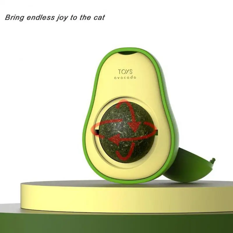 Avocado Catnip Wall Ball Cat Toys Catnip Edible Licking Balls Clean Teeth Promote Digestion Rotatable Cat Toy Ball Pet Supplies