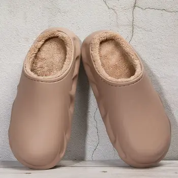 

Comfortable plush shoes unisex concise style men fur slides 2020 fashion waterproof slippers man shoes