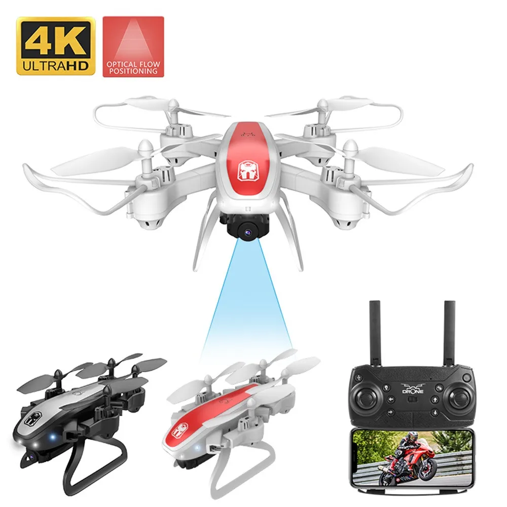 KY909 разборный Дрон с одним ключом взлет и посадка двойная камера 4K HD WiFi FPV 3D флип оптический поток RC Квадрокоптер