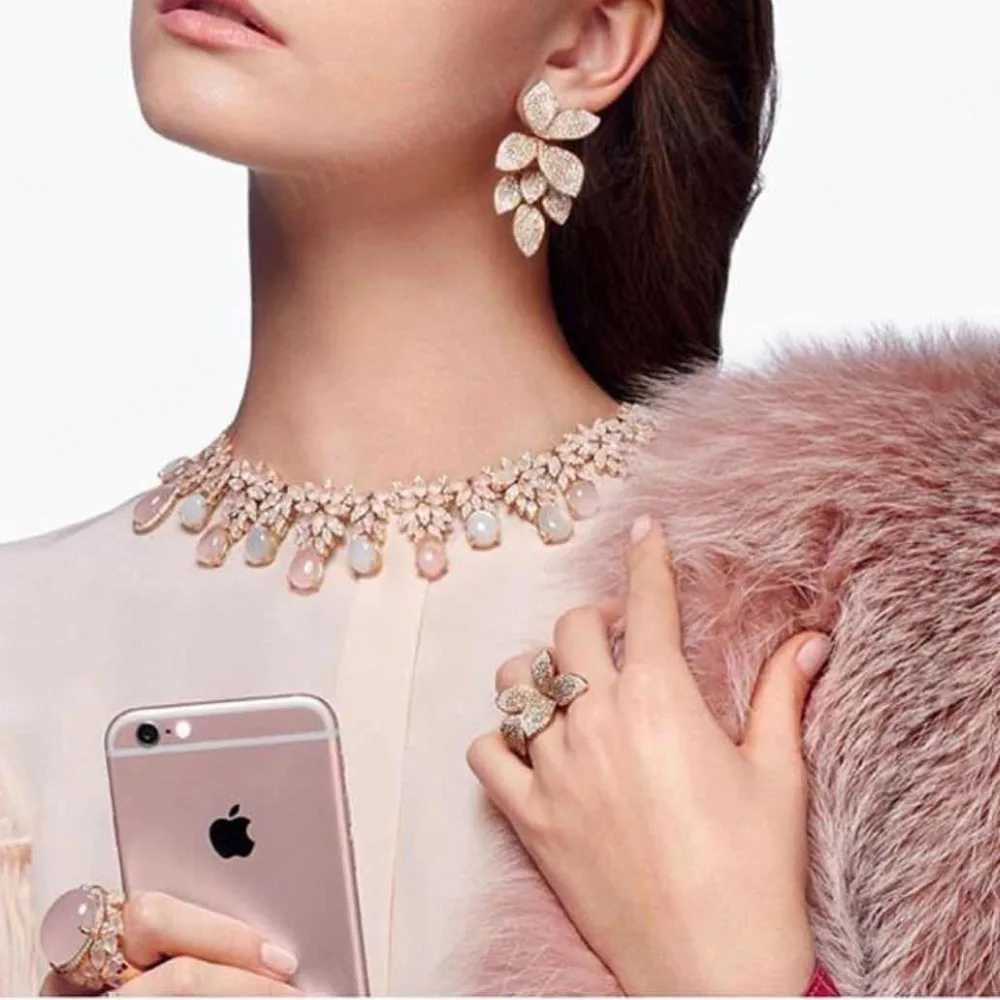 Female Flexible detachable Shiny Cubic Zirconia European Wedding Earrings Fashion High Quality Jewelry for Women