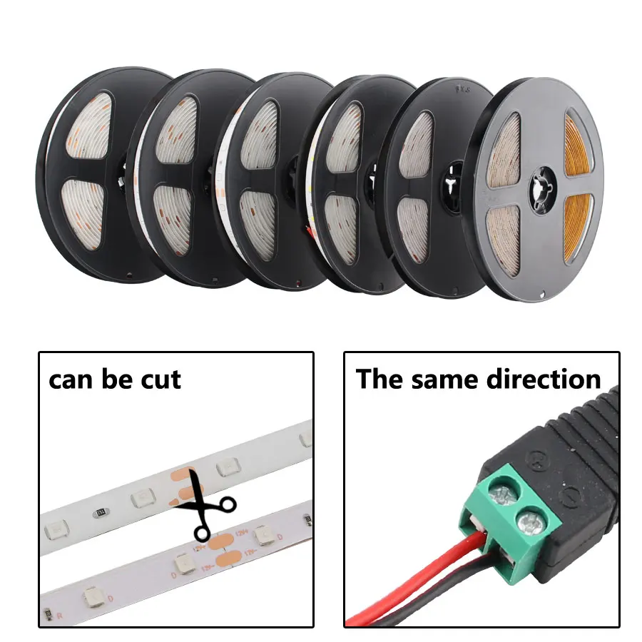 2835 RGB DC 12 В Вольт Светодиодный светильник водонепроницаемая лента 1-5 м 12 В DC 60 светодиодный/м RGB светодиодный лента лампа диод Гибкая ТВ ПОДСВЕТКА