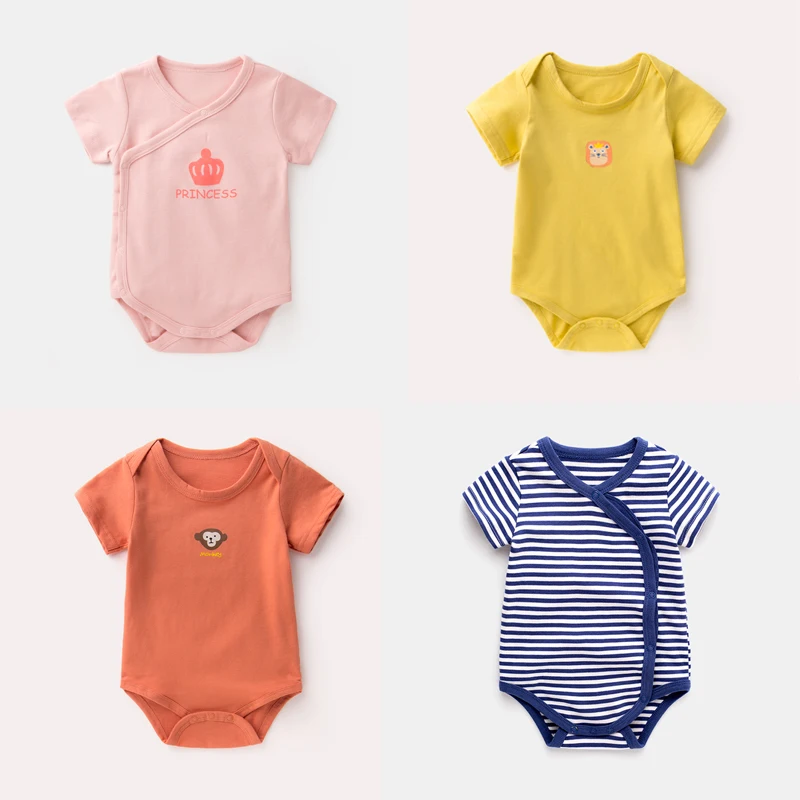 Baby Rompers Cotton Infant Boys Girls Short Sleeve Clothing Baby Jumpsuit Stripped Baby Boy Girl Clothes Newborn Clothes