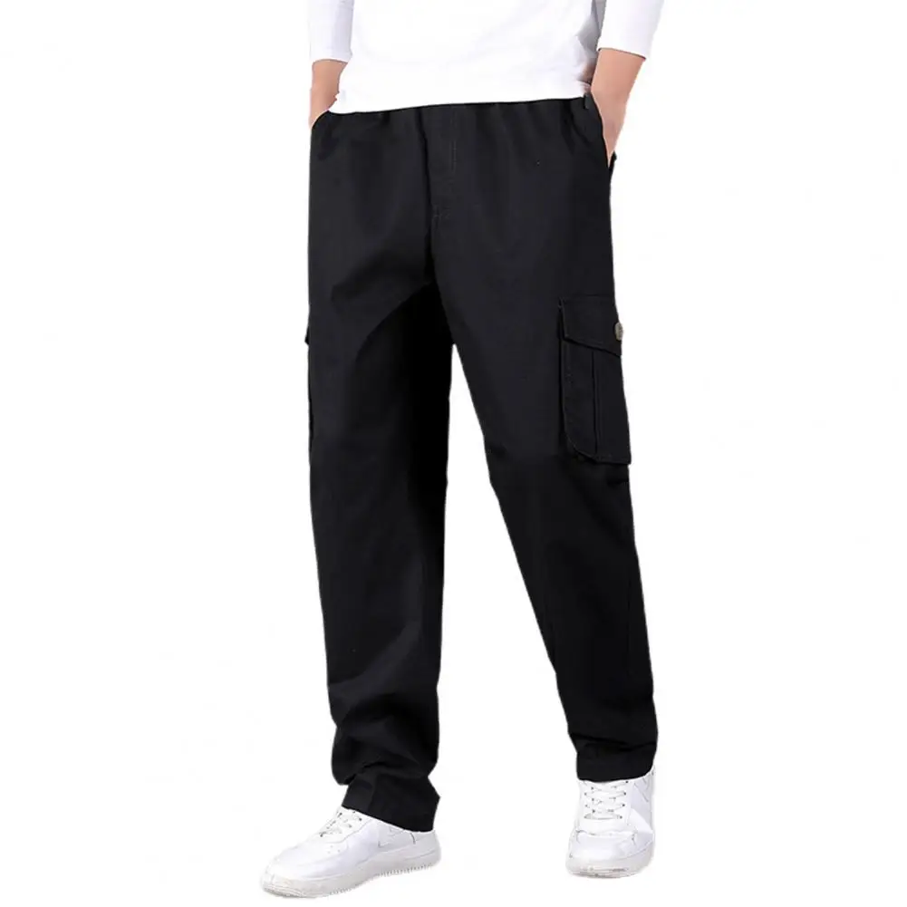 

Straight Leg Winter Pants Multifunctional Man Mid-rise Pants Washable Pure Color Absorbent Casual Mid-rise Man Pants Pop Nice