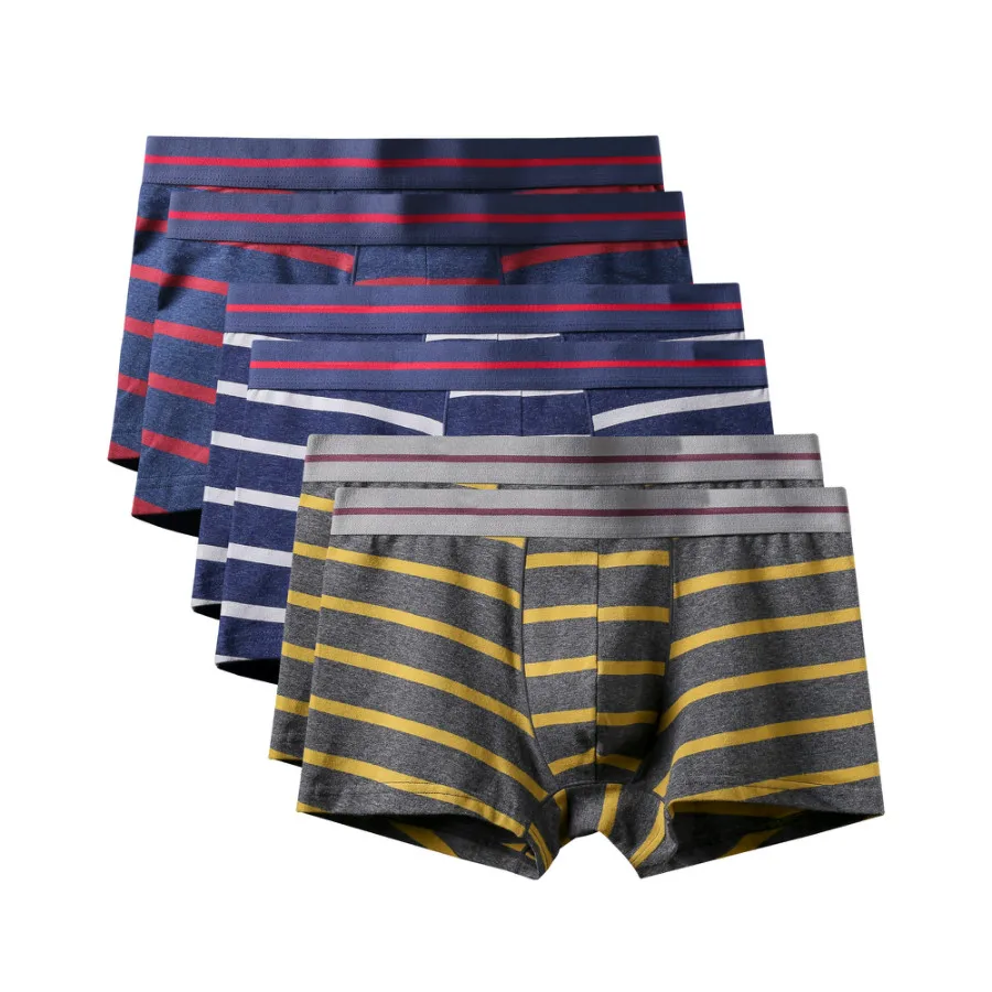 6Pcs AB043 Mix B33 6 шт./лот, мужские трусы-боксеры, мужские трусы-боксеры, короткое сексуальное нижнее белье, брендовые Трусы-шорты, цветные дышащие домашние мужские трусы из хлопка - Цвет: 6Pcs AB043 Mix B33