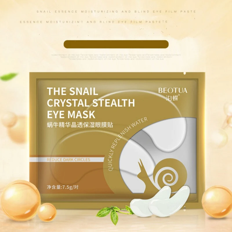 

Classic 10 piece with collagen crystal eye mask gold snail eye patch for dark spots wrinkles fine lines