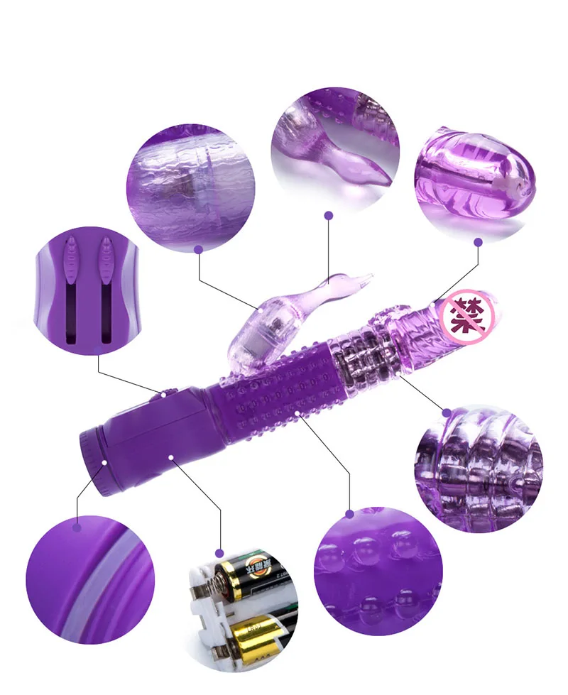 Вибратор для женщин с двойной вибрацией и G Spot Rabbit TPE Женский вагинальный клитор