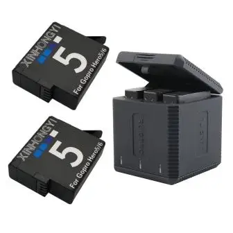 1Charger 2Battery 1600 мАч Go Pro hero 5 hero 7 батарея+ type-C USB 3 слота для хранения зарядное устройство для GoPro hero 5 6 7 hero 6 hero 5 Аксессуары для камеры - Цвет: 1Charger 2Battery
