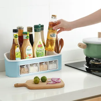 

Plastic Multi-layer Spice Rack kitchen Rack Seasoning Box Storage Rack Condiment Holder Sauce bottle storage rack