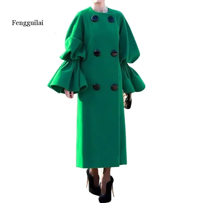 Женские повседневные однотонные куртки, женское элегантное двубортное длинное пальто с круглым вырезом, модное пальто, верхняя одежда