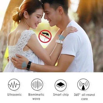 

EU NEW upgrade Smart Ultrasonic Mosquito Repellent Bracelets outdoor Wrist Anti Insect Pest Bugs USB power fast charge adult